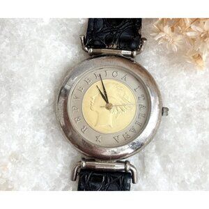 Republica Italiana Gold Coin Becora Vintage Women's Wristwatch - 25mm - WORKS!